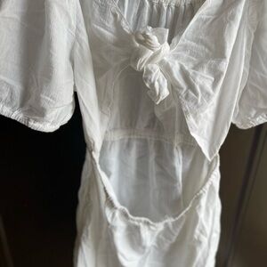 White Tie-Front Dress